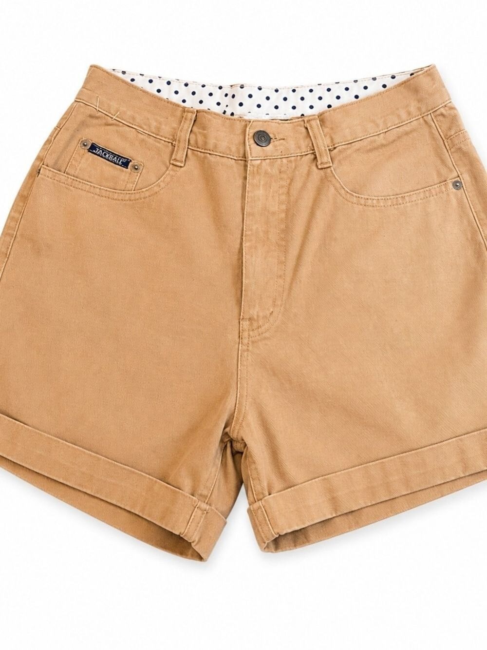 Jackball International Tan Cotton Cuffed Denim Shorts Size 30 Neutral